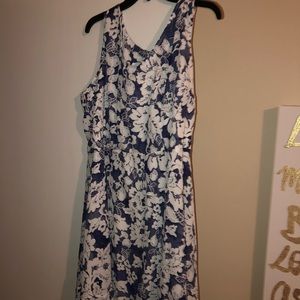 Navy & White Floral Dress